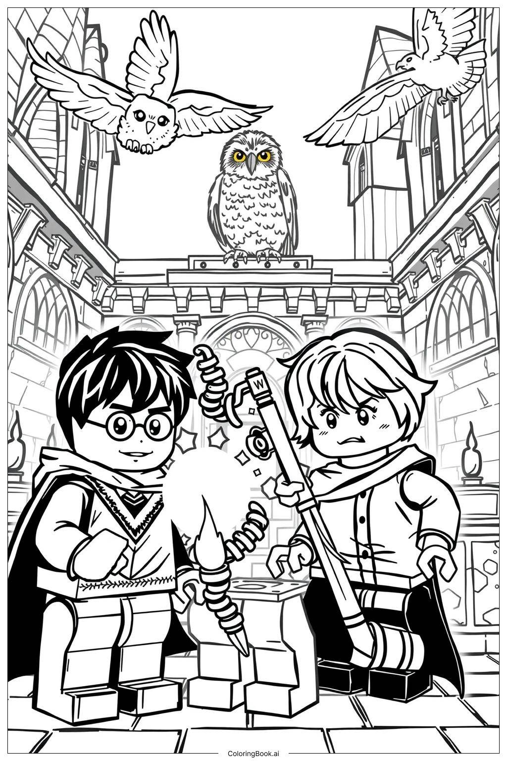 Lego Harry Potter Wizarding World 2 Coloring Page Free PDF PNG Printable 