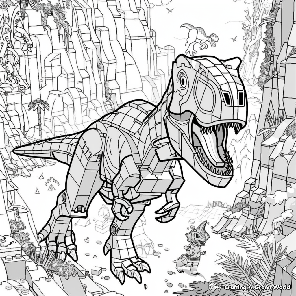 Lego Jurassic World Coloring Pages Free Printable 