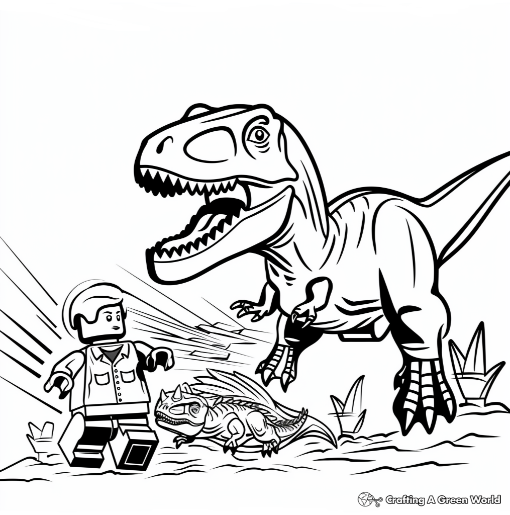 Jurassic World Coloring Pages End Battle