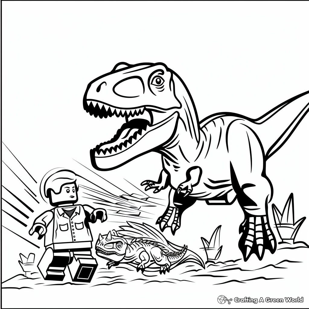 Lego Jurassic World Coloring Pages Free Printable 