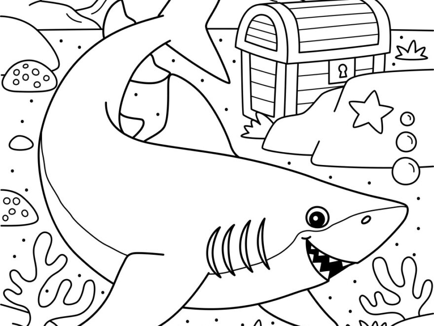 Lemon Shark Coloring Page For Kids Royalty Free Vector Image