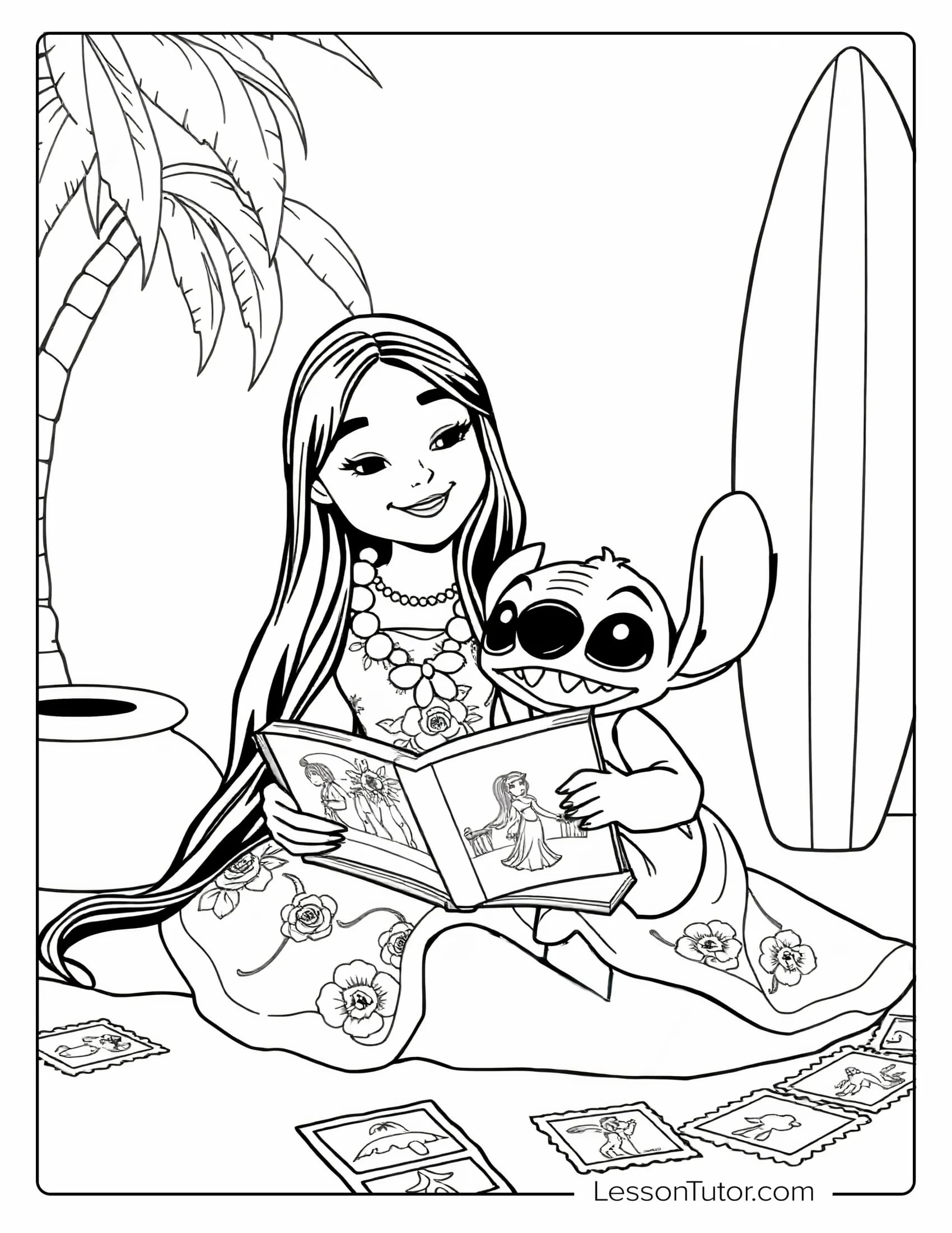 Lilo Stitch Coloring Pages Lesson Tutor