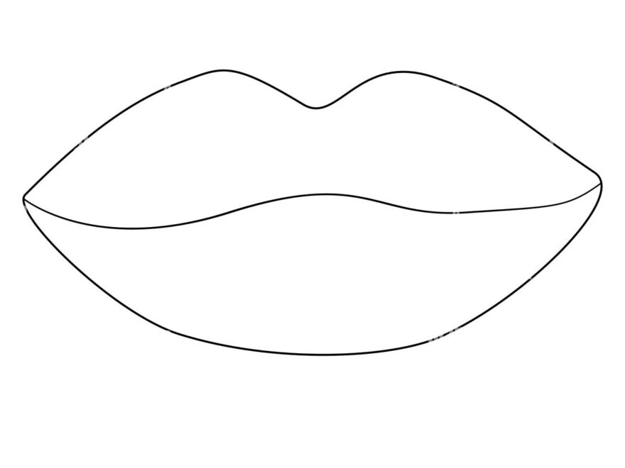 Lips Sign Love Or Valentines Day Concept Flat Vector Outline Illustration For Coloring Book Stock Vector Image Art Alamy