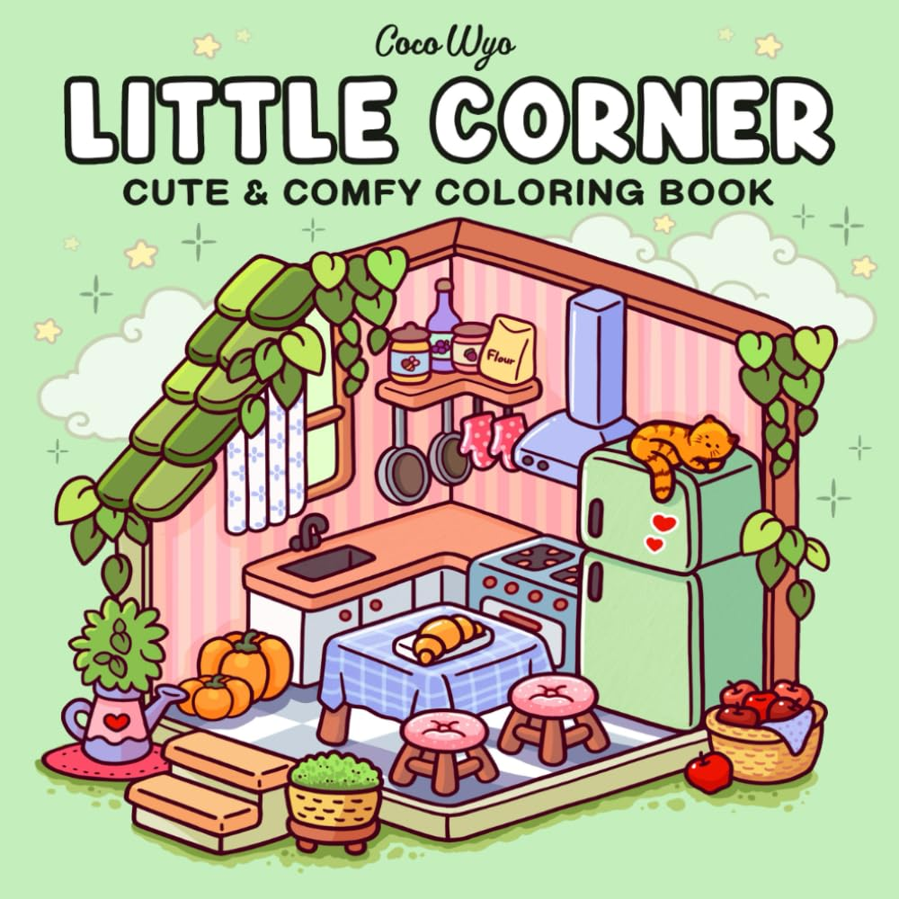 Little Corner Coloring Book For Adults And Teens Super Cute Designs Of Cozy H EBay