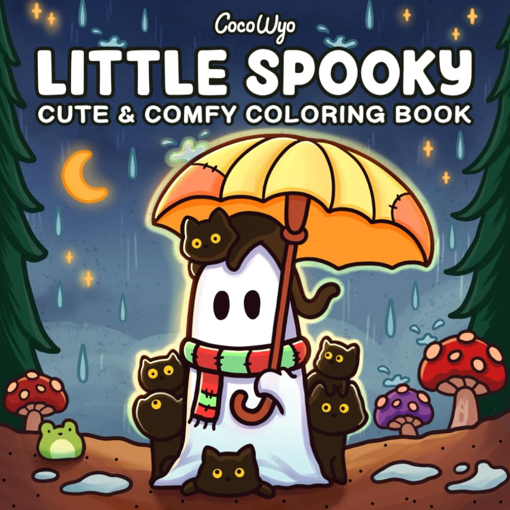 Little Spooky Coloring Book For Adults And Teens Featuring Cute Creepy Creature EBay