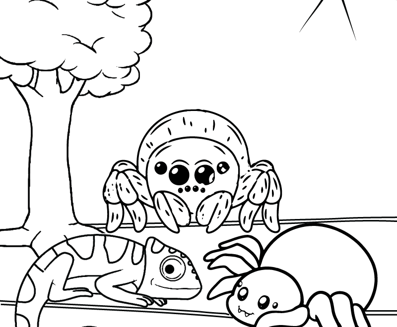 Lucas The Spider Cartoon Printable Coloring Page