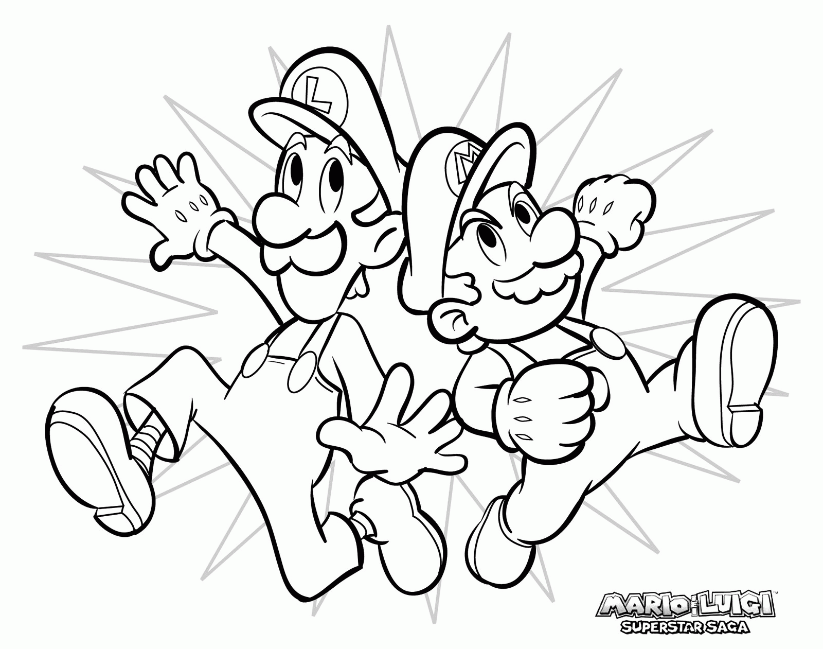 Luigi And Mario Super Mario Bros Coloring Pages