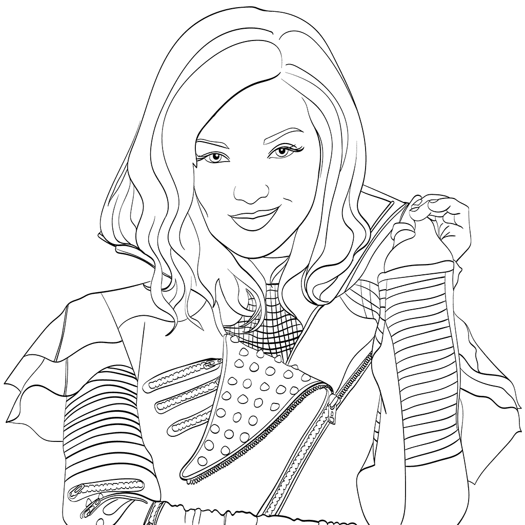 Mal Descendants 2 Coloring Page Descendants Coloring Pages Disney Coloring Pages Cartoon Coloring Pages