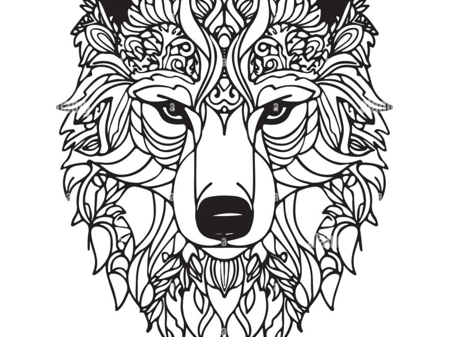 Mandala Coloring Page For Adults Bear Head Zen Spiritual Relax Colouring Book Template Stock Vector Image Art Alamy