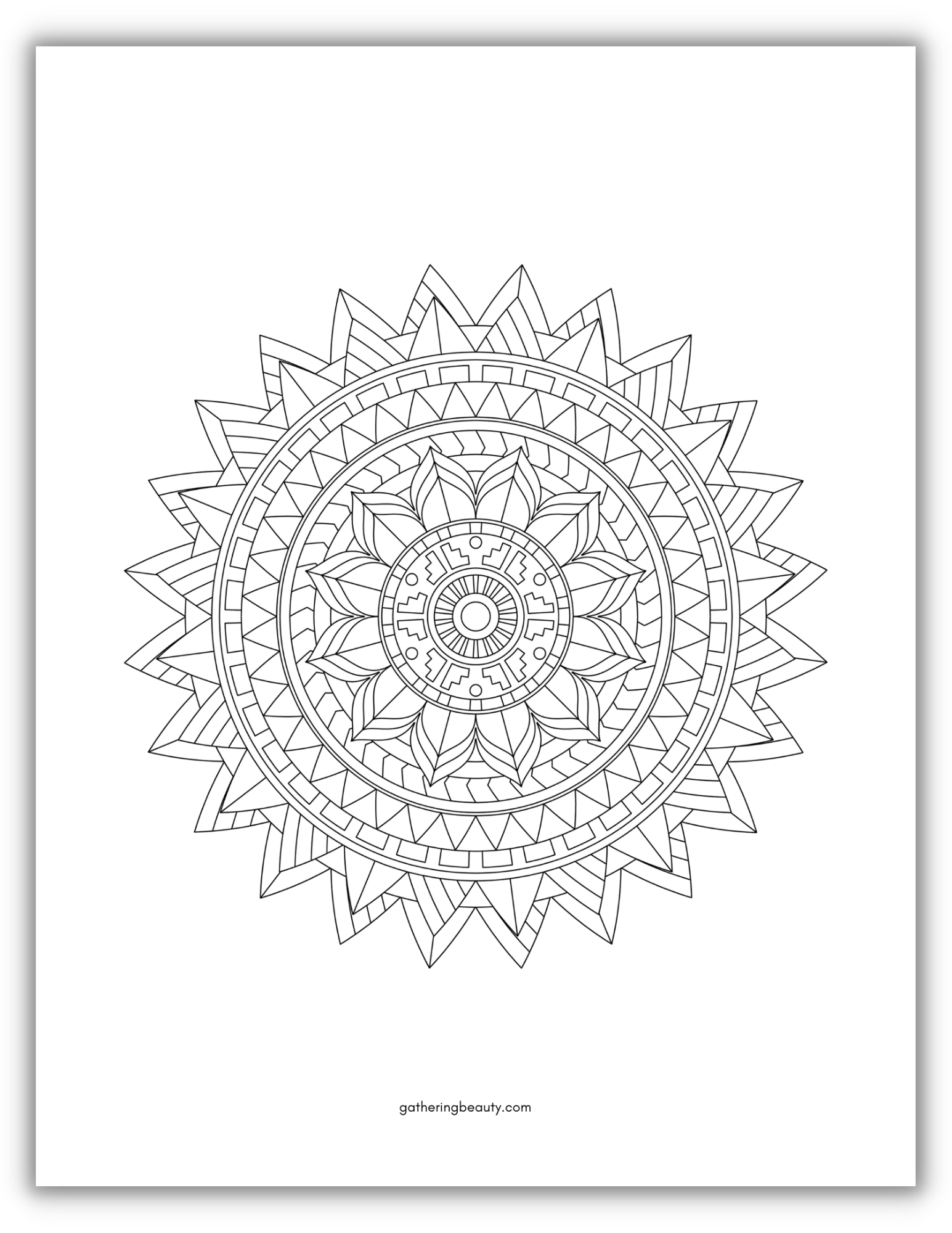 Mandala Colouring Pages Gathering Beauty