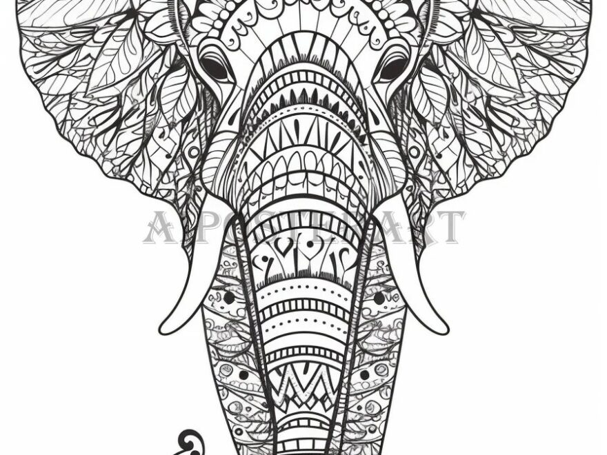 Mandala Style Elephant Coloring Page For Adults Printable Coloring Sheet Advanced Coloring Patterned Elephant High Res 5376x8064 Etsy