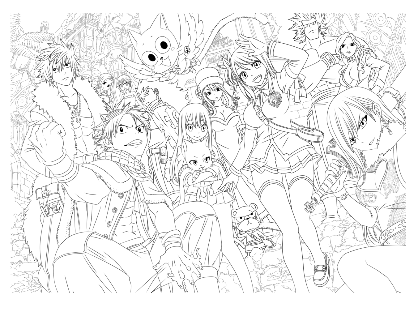 Manga Characters By Tobeyd Manga Anime Coloring Pages For Adults