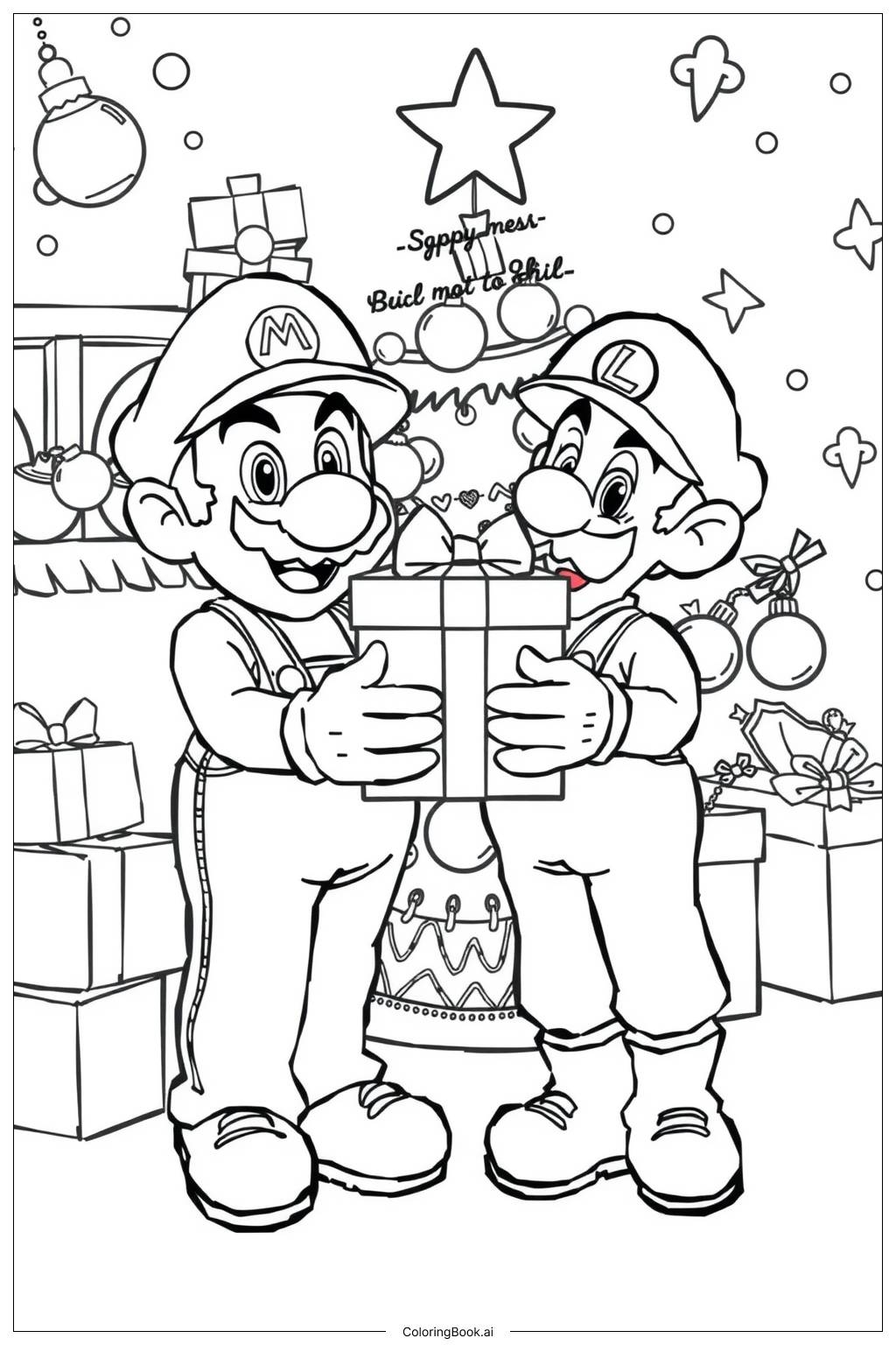 Mario Yoshi Luigi Coloring Pages