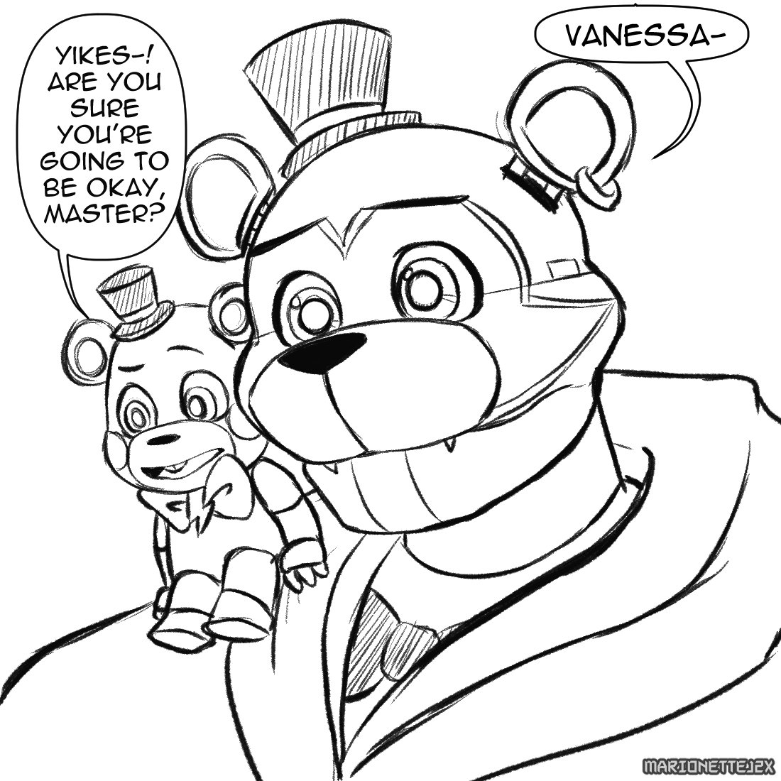 MarionetteJ2X On X Them Uwu SPOILERS AHEAD FROM THE GAME Don t Worry Boys She Runs On 100 Caffeine For The Next 48 Hours QwQ FNAF fnafsb fnafsecuritybreach securitybreach 