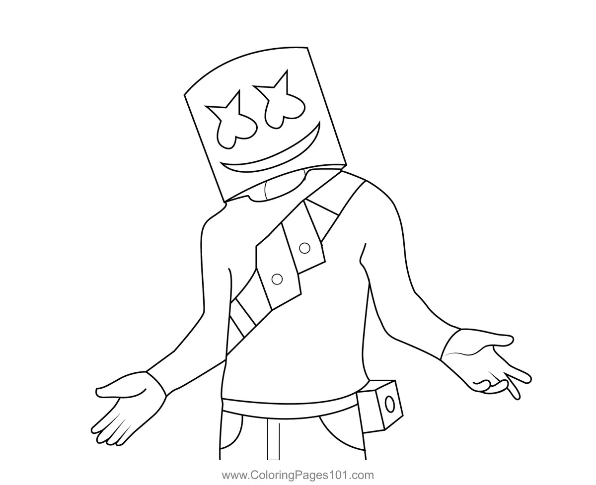 Marshmello Fortnite Coloring Page For Kids Free Fortnite Printable Coloring Pages Online For Kids ColoringPages101 Coloring Pages For Kids
