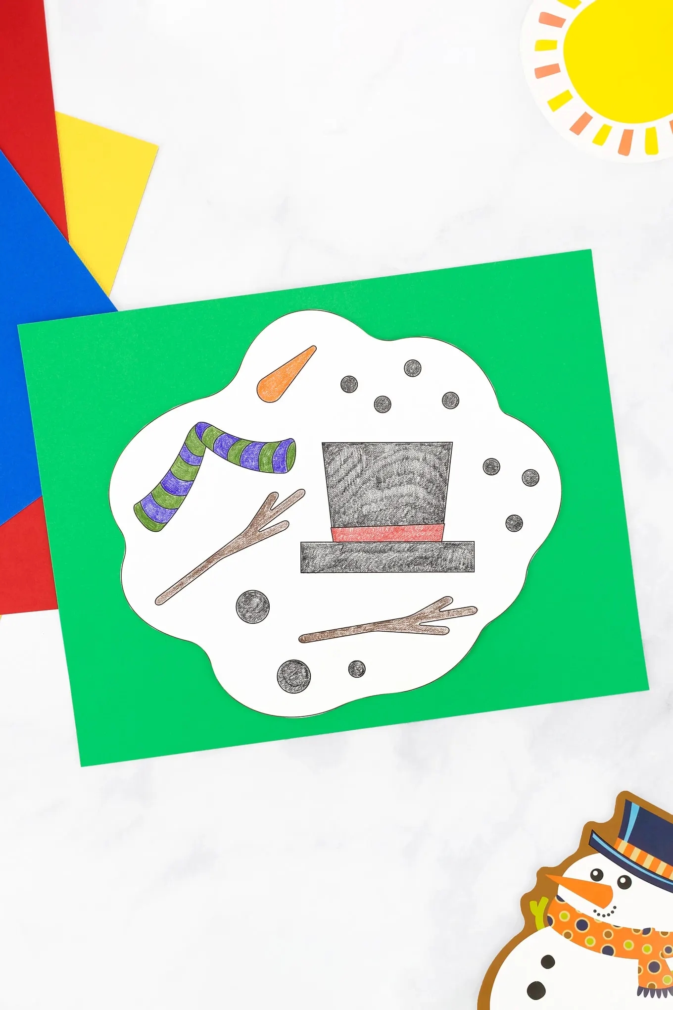 Melting Snowman Coloring Page Fireflies And Mud Pies