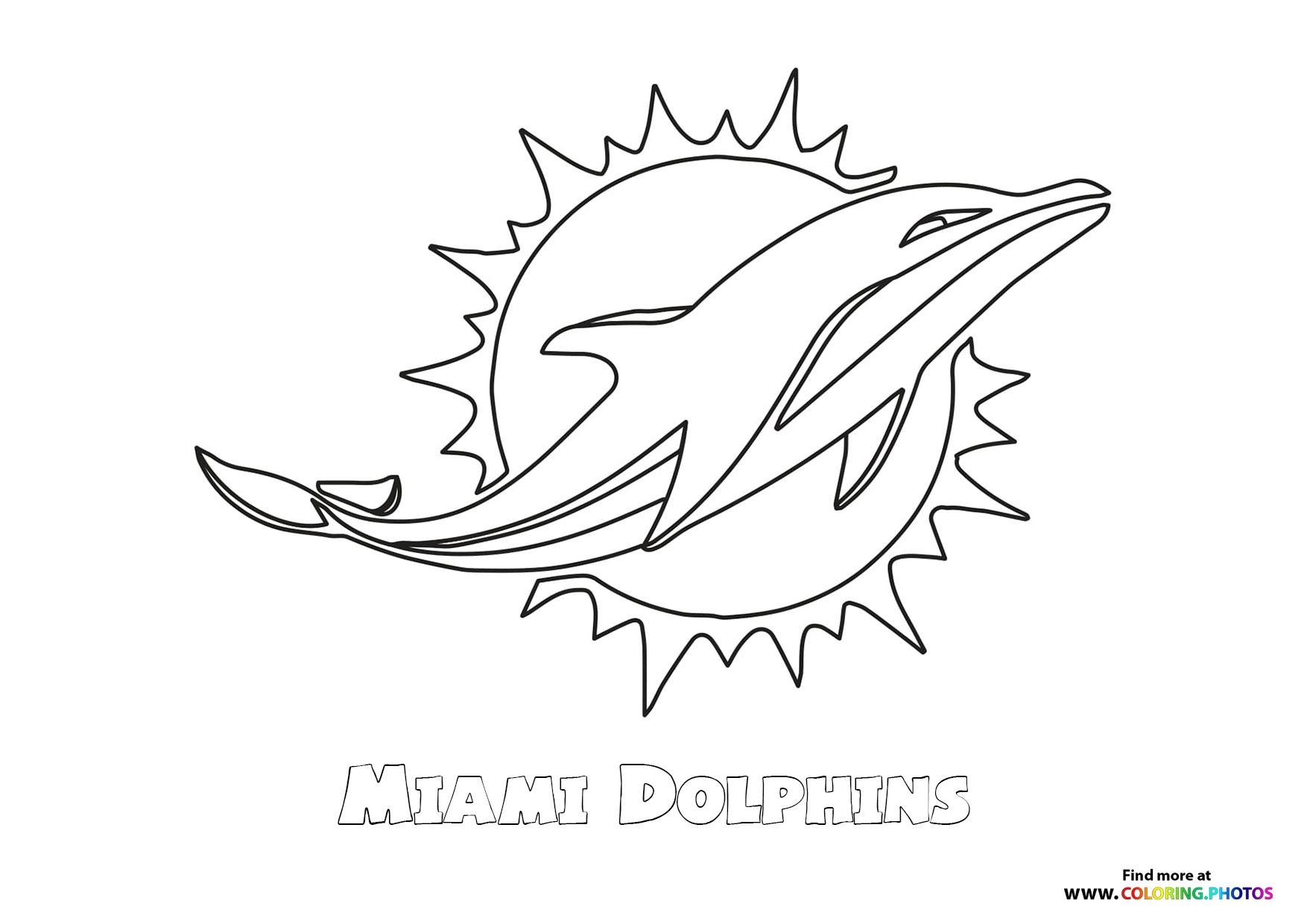Miami Dolphins NFL Logo Coloring Pages For Kids