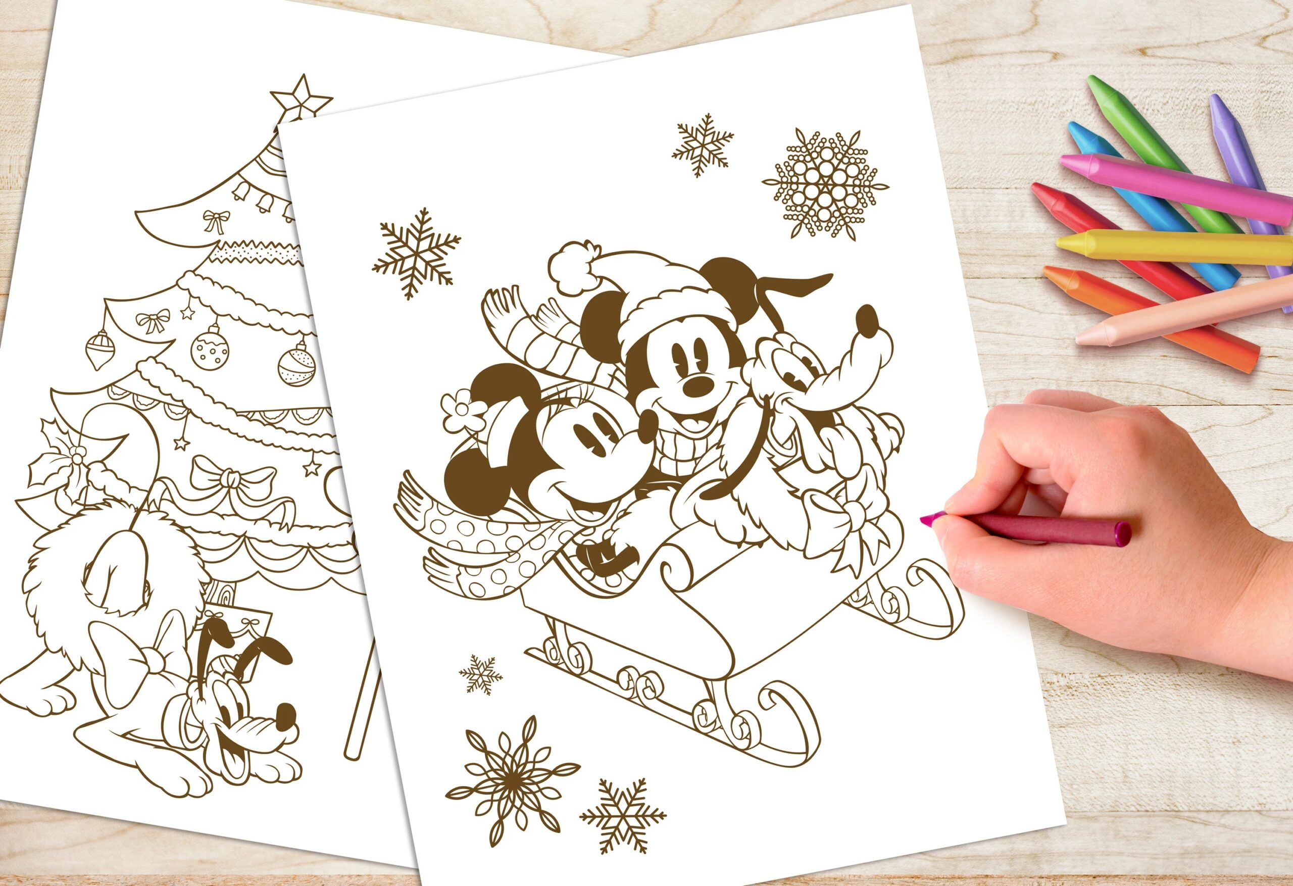 Mickey Mouse Christmas Coloring Pages