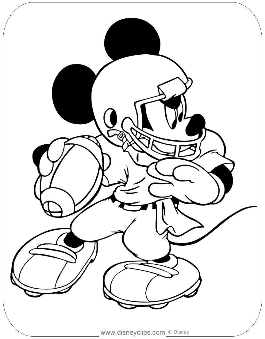 Mickey Mouse Football Coloring Pages Disneyclips
