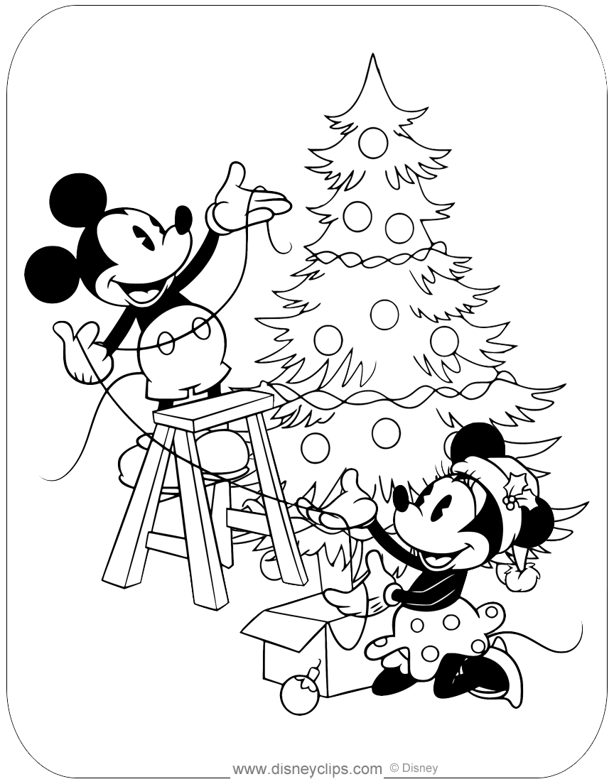 Mickey Mouse Friends Christmas Coloring Pages Disneyclips
