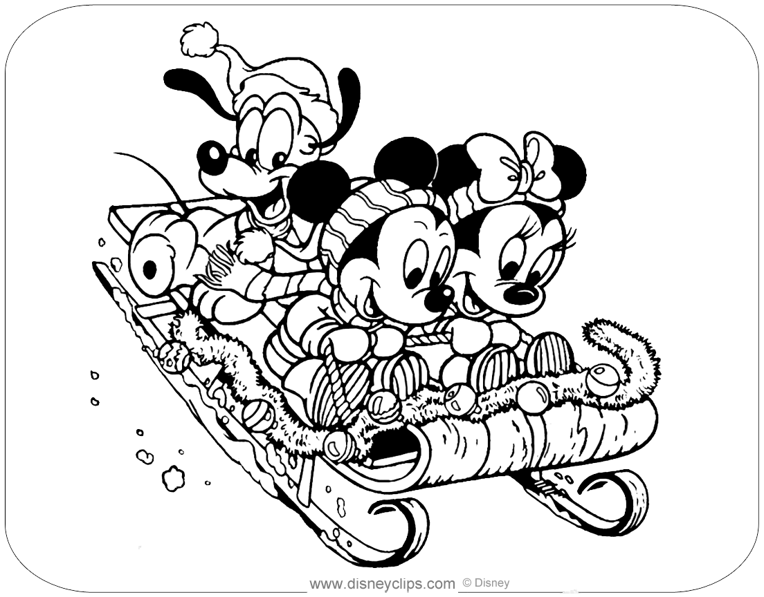 Mickey Mouse Friends Christmas Coloring Pages Disneyclips