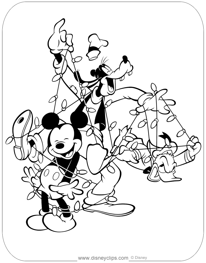 Mickey Mouse Friends Christmas Coloring Pages Disneyclips