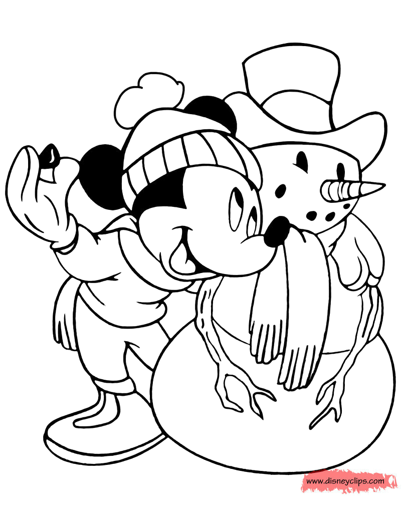 Mickey Mouse Winter Coloring Pages Disneyclips
