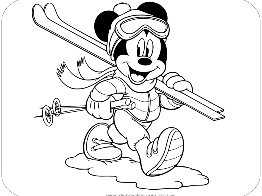 Mickey Mouse Winter Coloring Pages Disneyclips