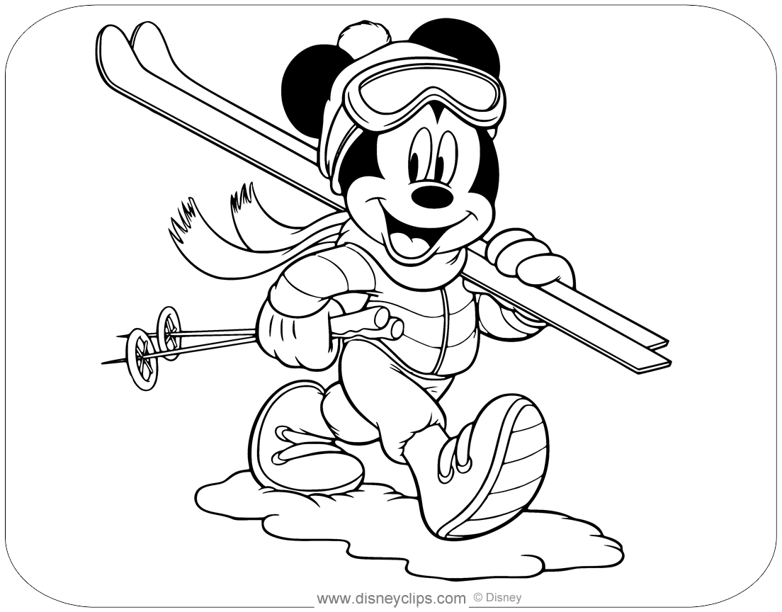 Mickey Mouse Winter Coloring Pages Disneyclips