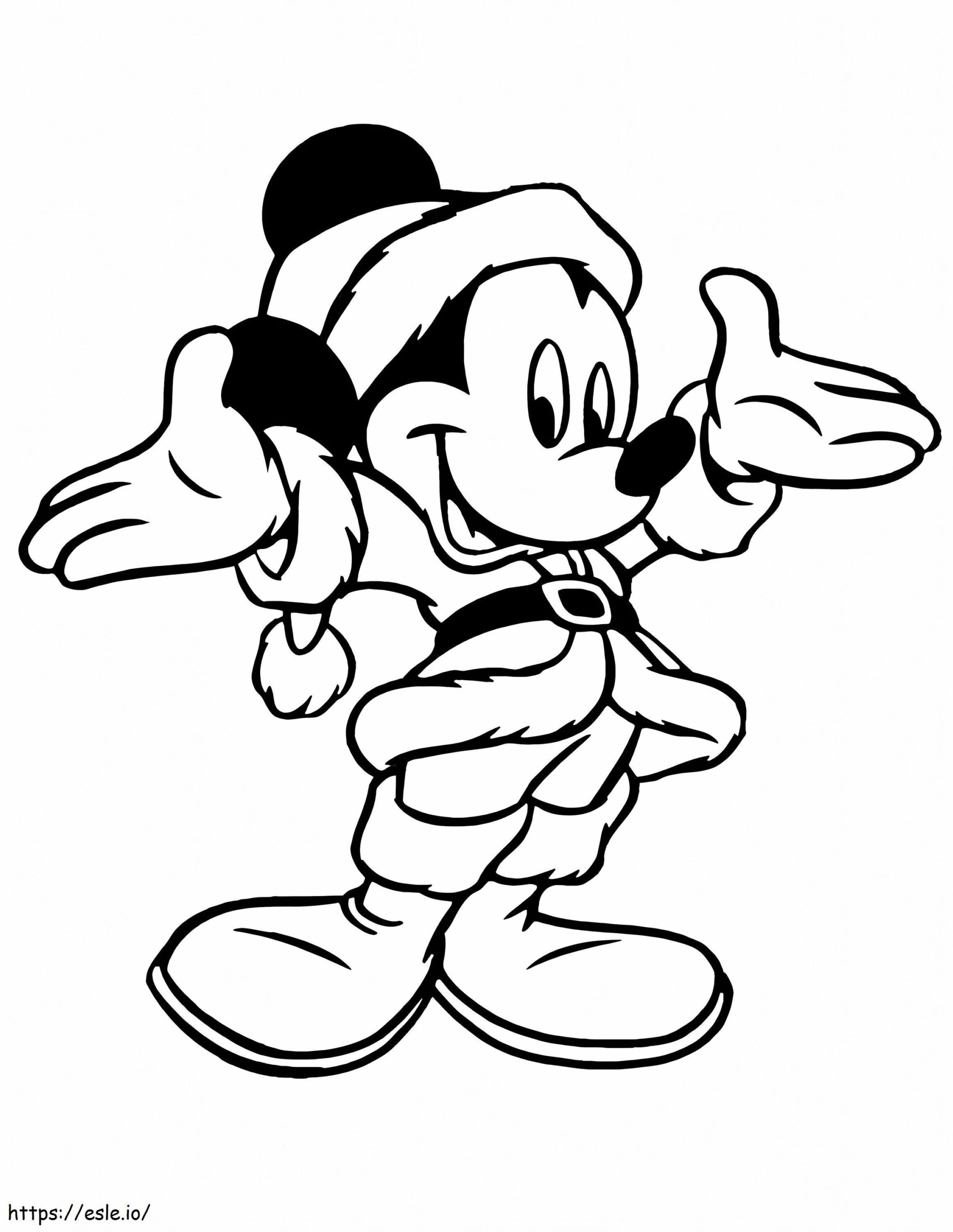 Mickey Santa Claus Coloring Page
