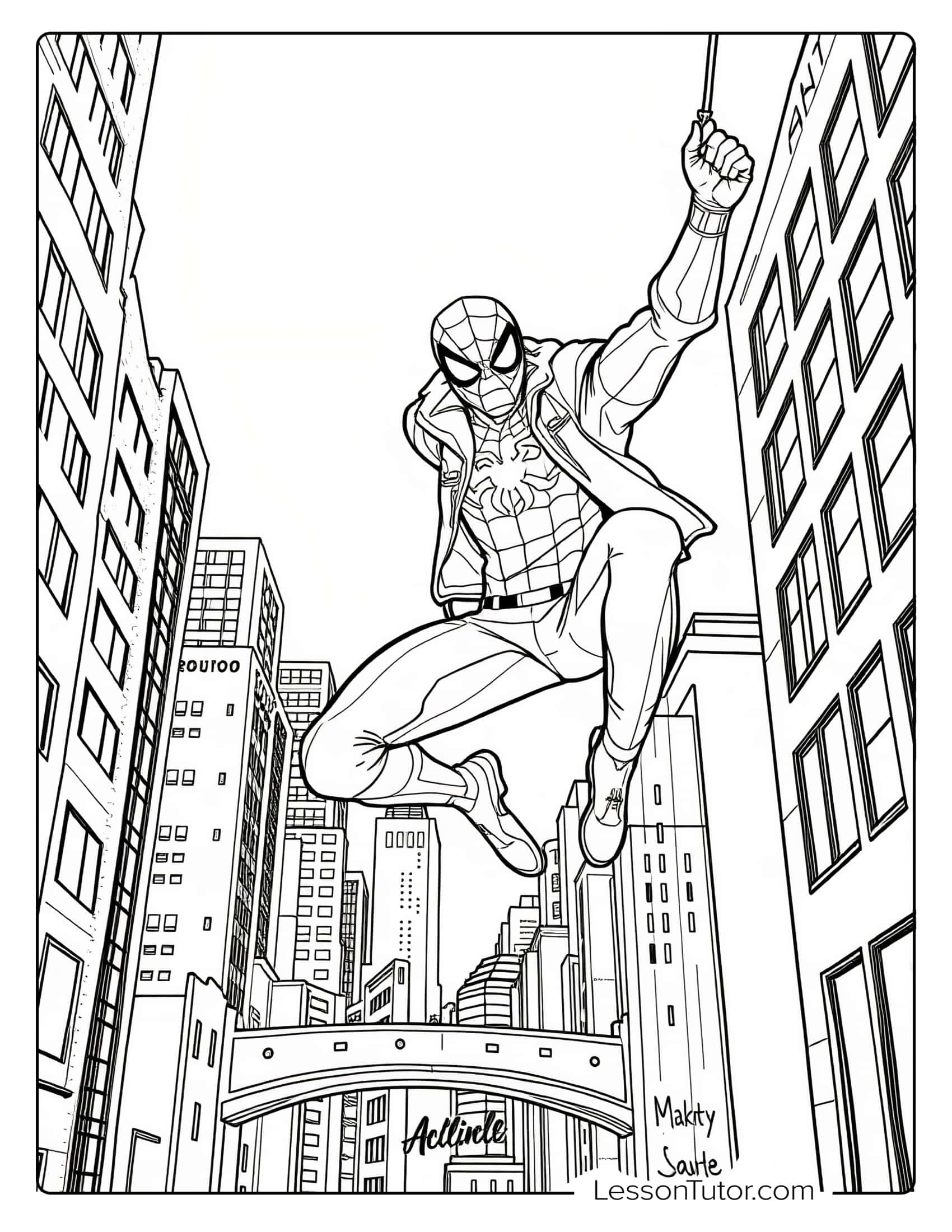 Miles Morales Coloring Pages Lesson Tutor