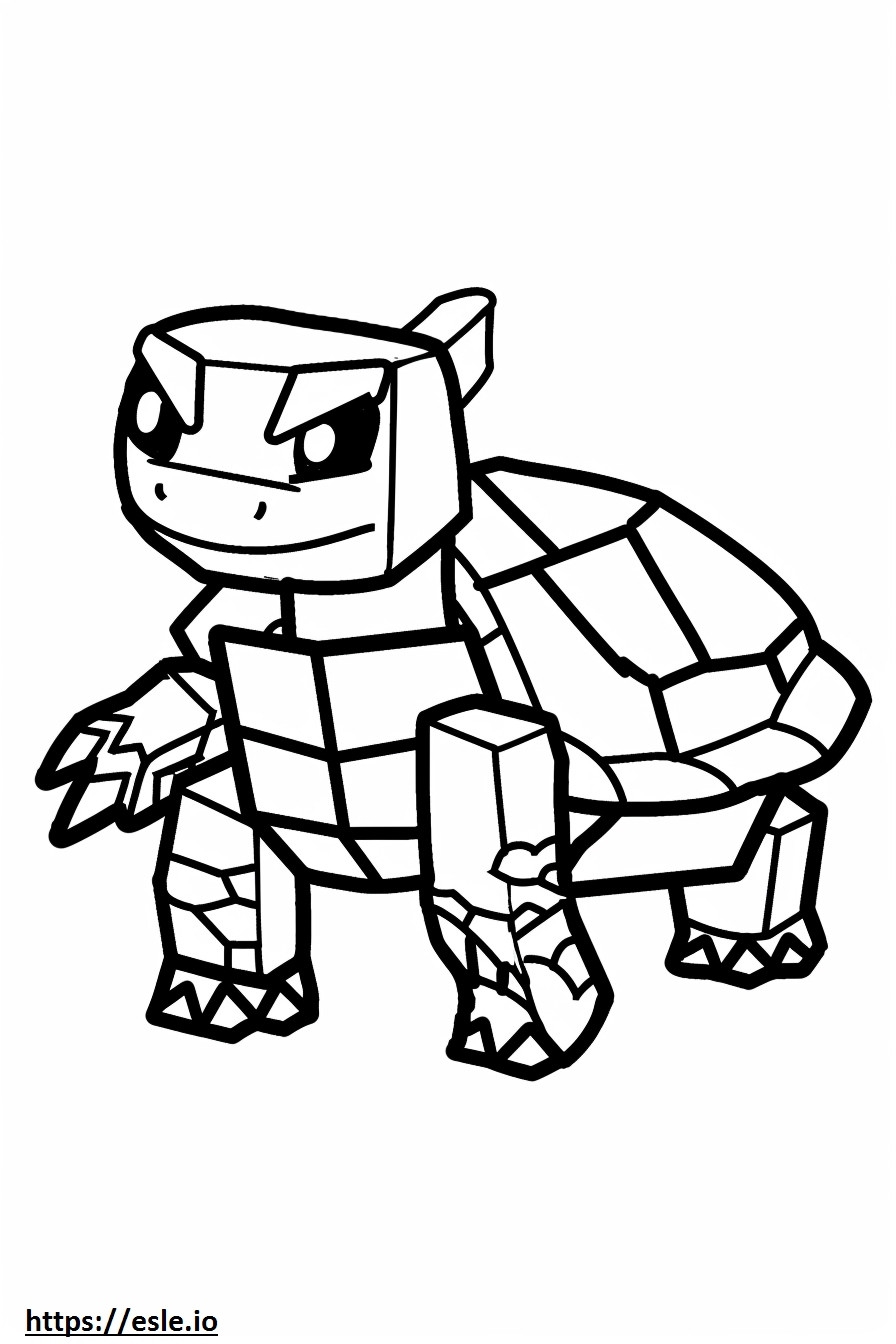 Minecraft Turtle Coloring Page