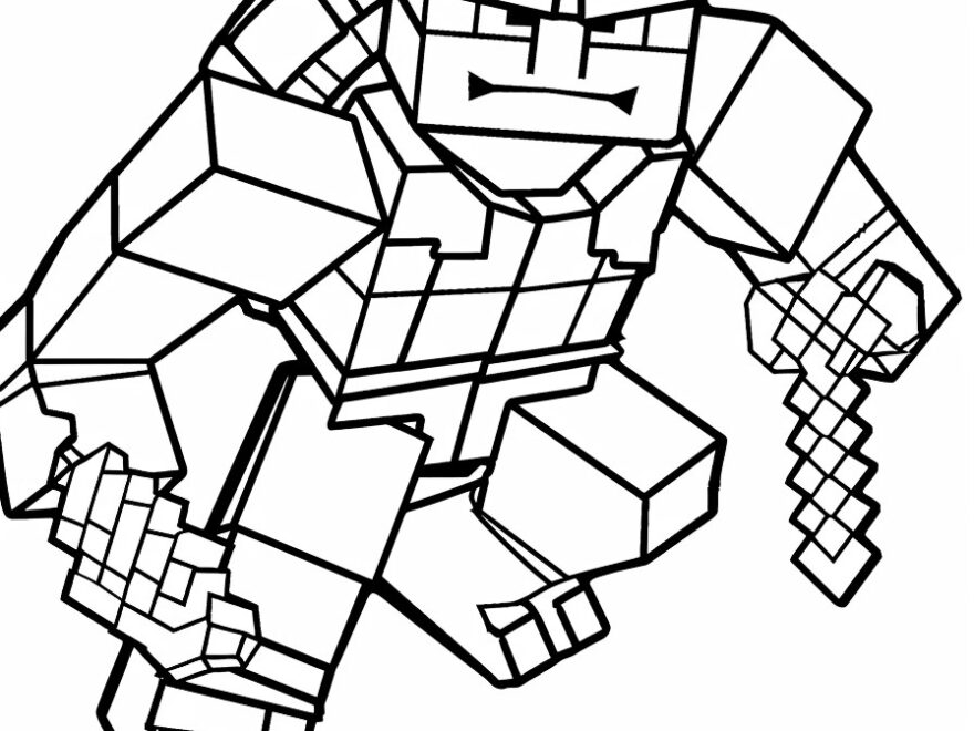 Minecraft Turtle Coloring Sheet