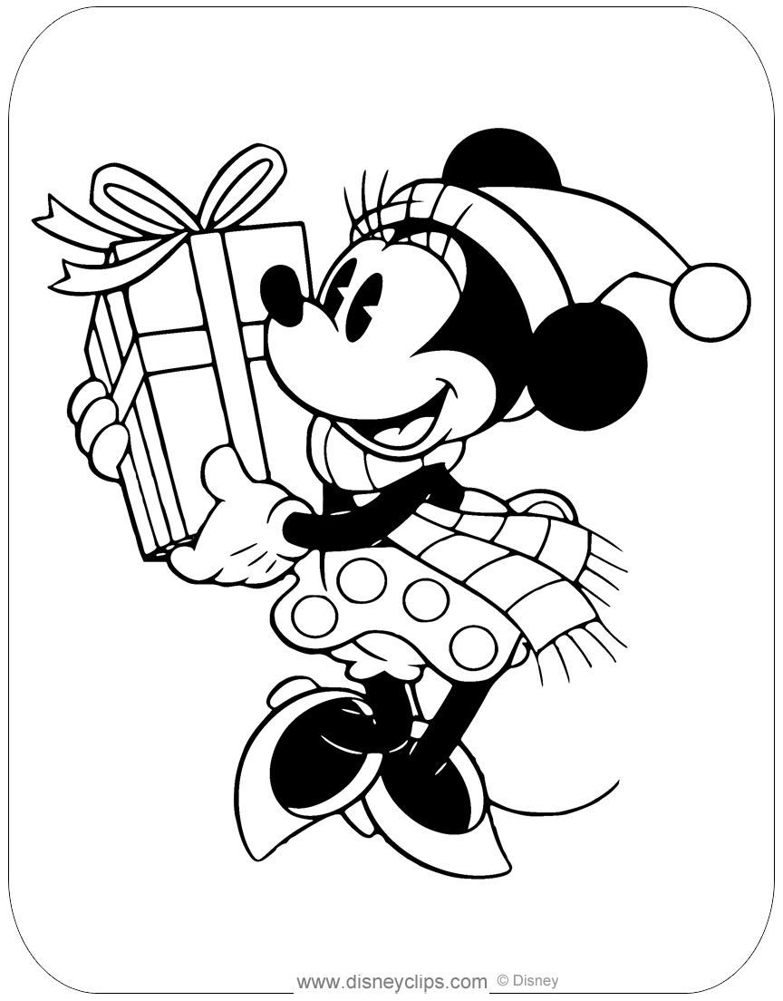 Minnie Mouse Christmas Coloring Pages Disneyclips