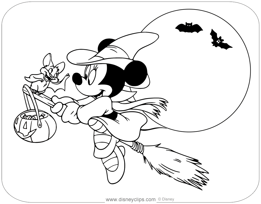 Minnie Mouse Halloween Coloring Pages Disney Halloween Fun