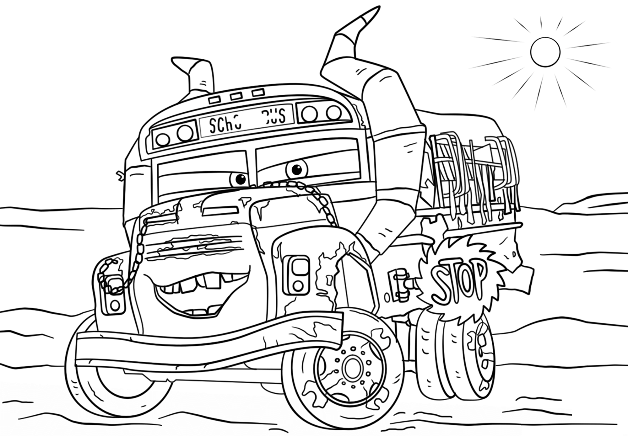 Miss Fritter Cars 3 Coloring Pages