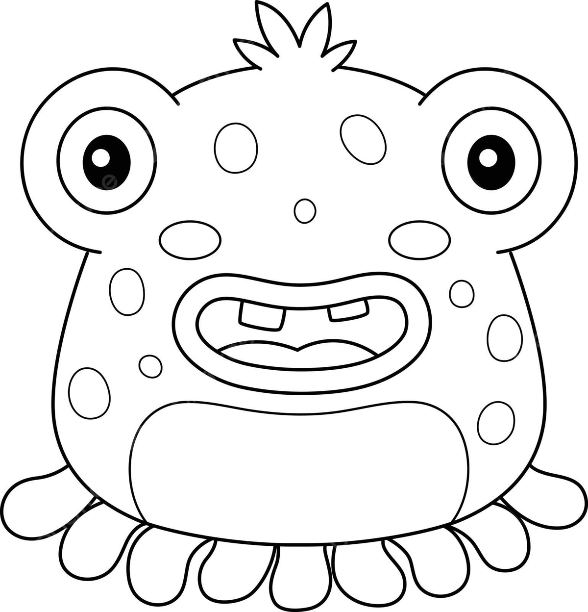 Monster Fish Coloring Page For Kids Halloween Alien Design Vector Fish Drawing Monster Drawing Alien Drawing PNG And Vector With Transparent Background For Free Download