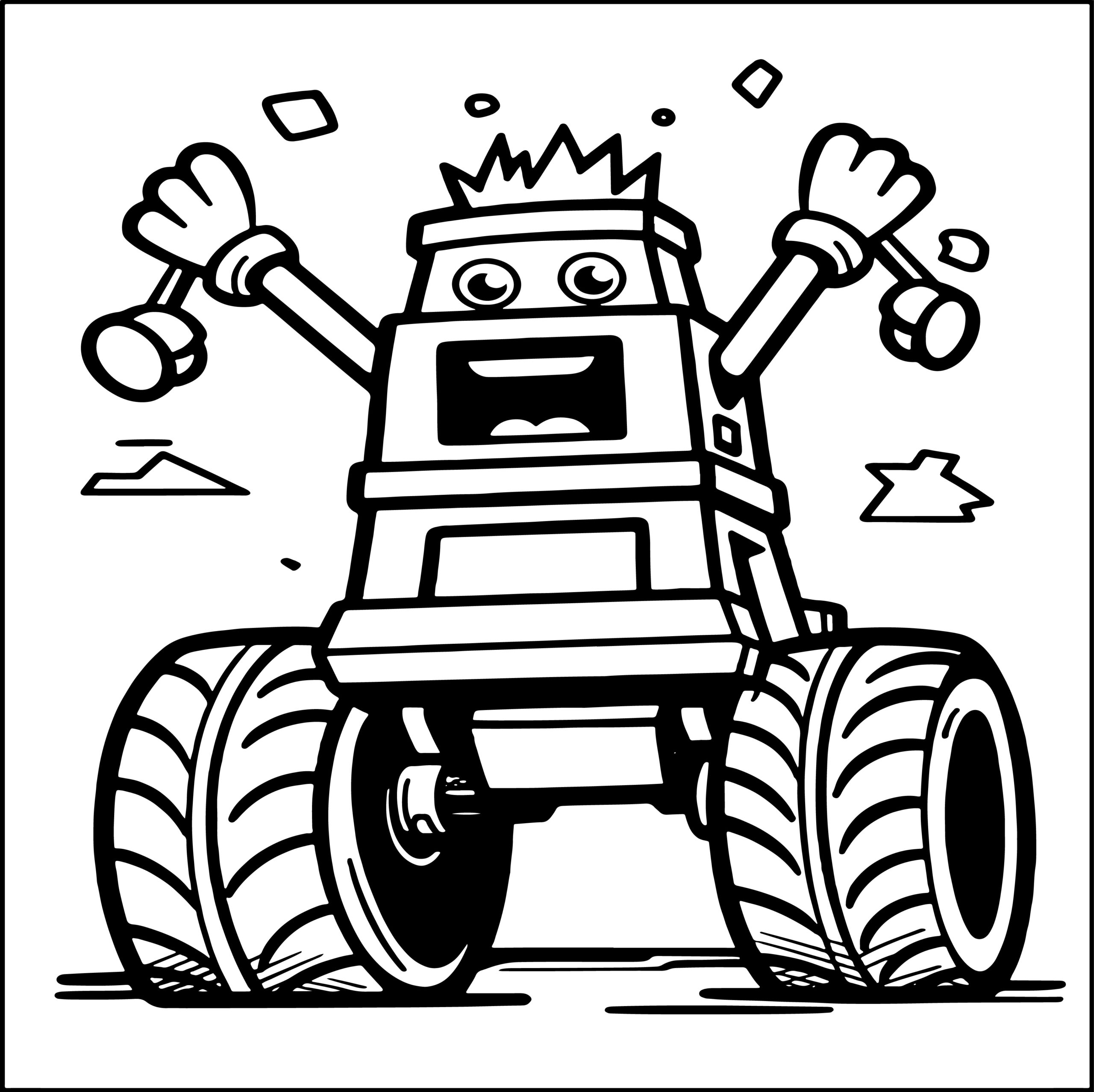 Monster Truck Coloring Book 50 Awesome BIG Printed Designs For Kids Made By Teachers