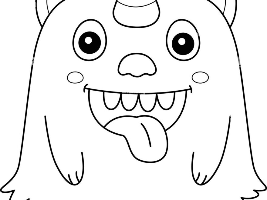 Monster Unicorn Coloring Page For Kids Stock Vector Image Art Alamy