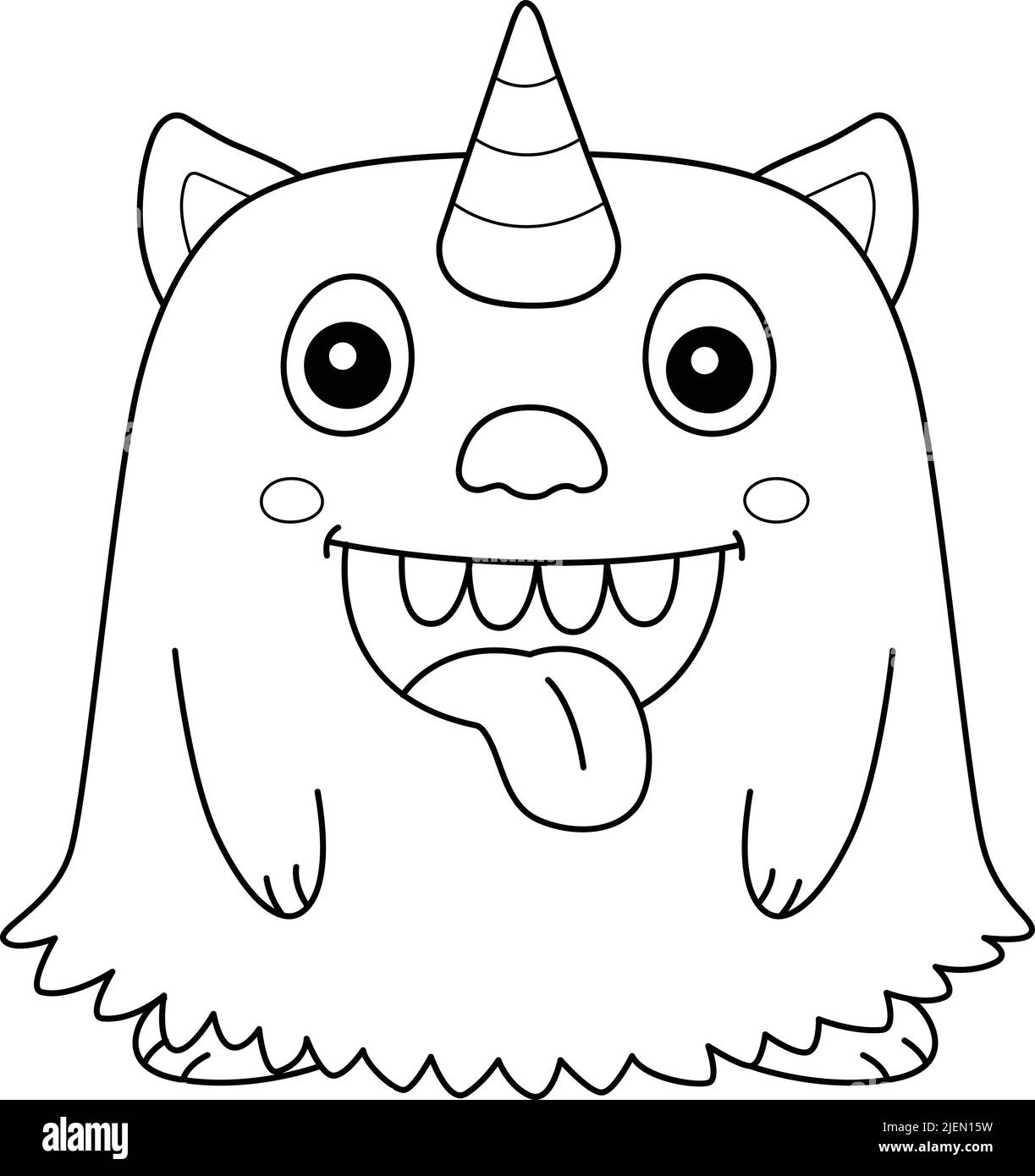 Monster Unicorn Coloring Page For Kids Stock Vector Image Art Alamy