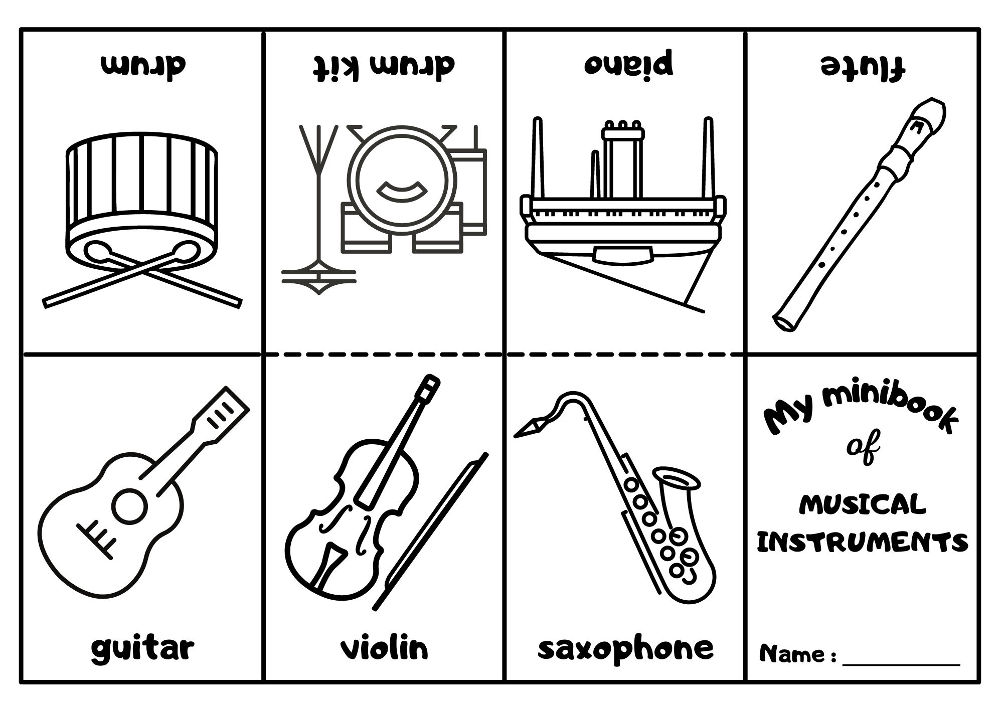 Musical Instruments Mini Coloring Book Ezpzlearn Musical Instruments Mini Coloring Book Ezpzlearn