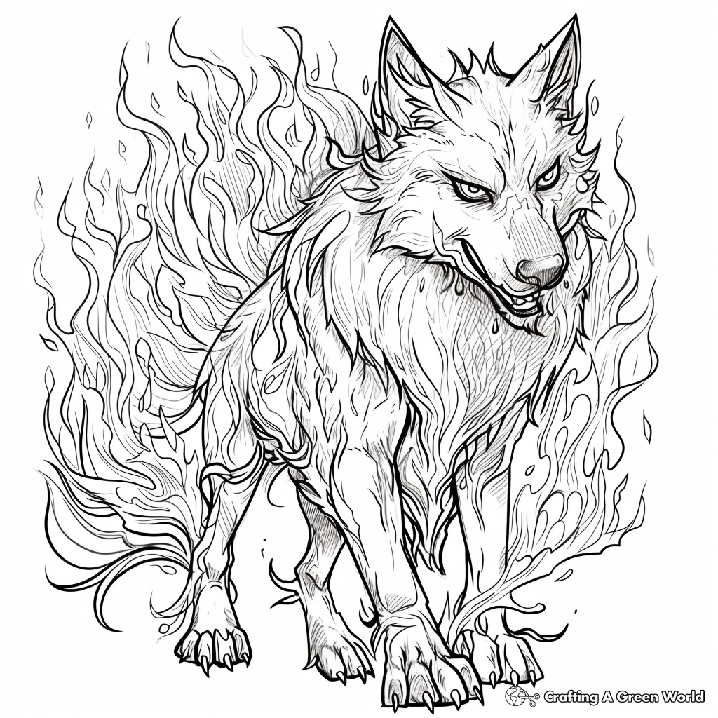 Mythical Wolf Coloring Pages Free Printable 