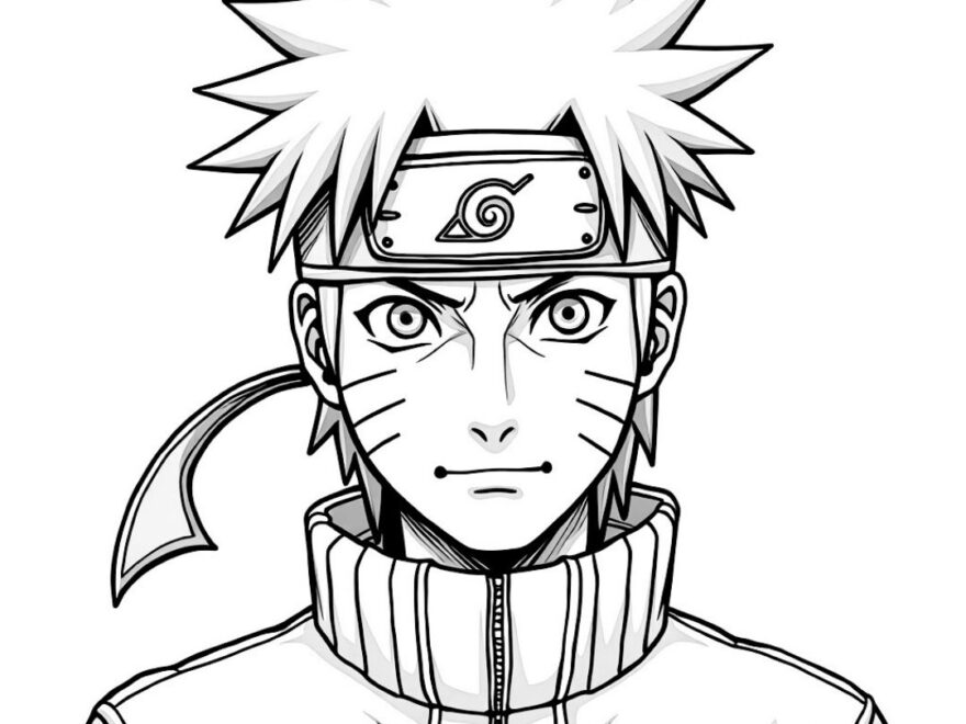 Naruto Coloring Page Ready For Action For Anime Fans