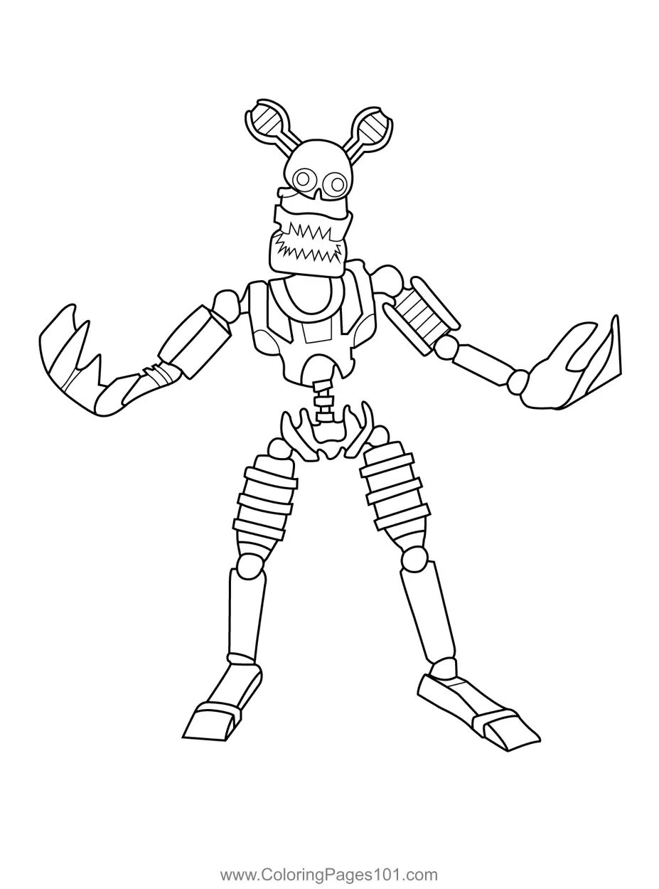 Nightmare Endo FNAF Coloring Page For Kids Free Five Nights At Freddy s Printable Coloring Pages Online For Kids ColoringPages101 Coloring Pages For Kids