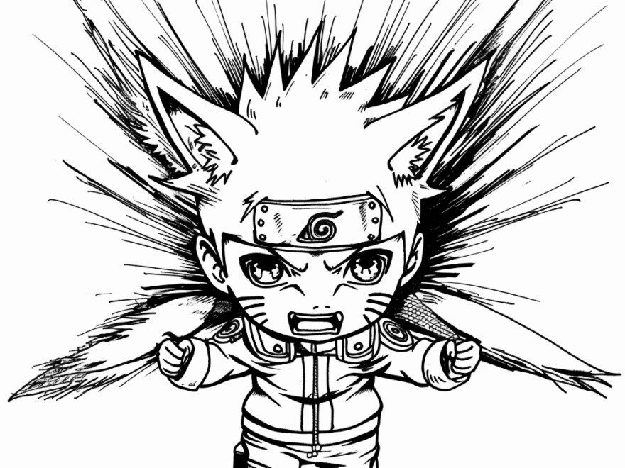 Nine Tailed Fox Naruto Coloring Pages Free Printable