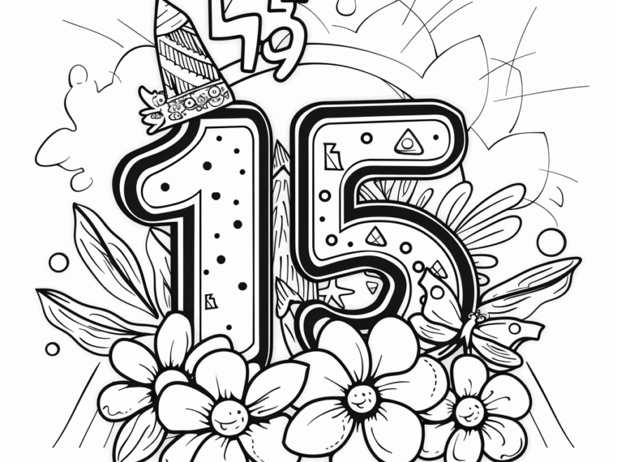 Number 15 Coloring Pages Free Printable