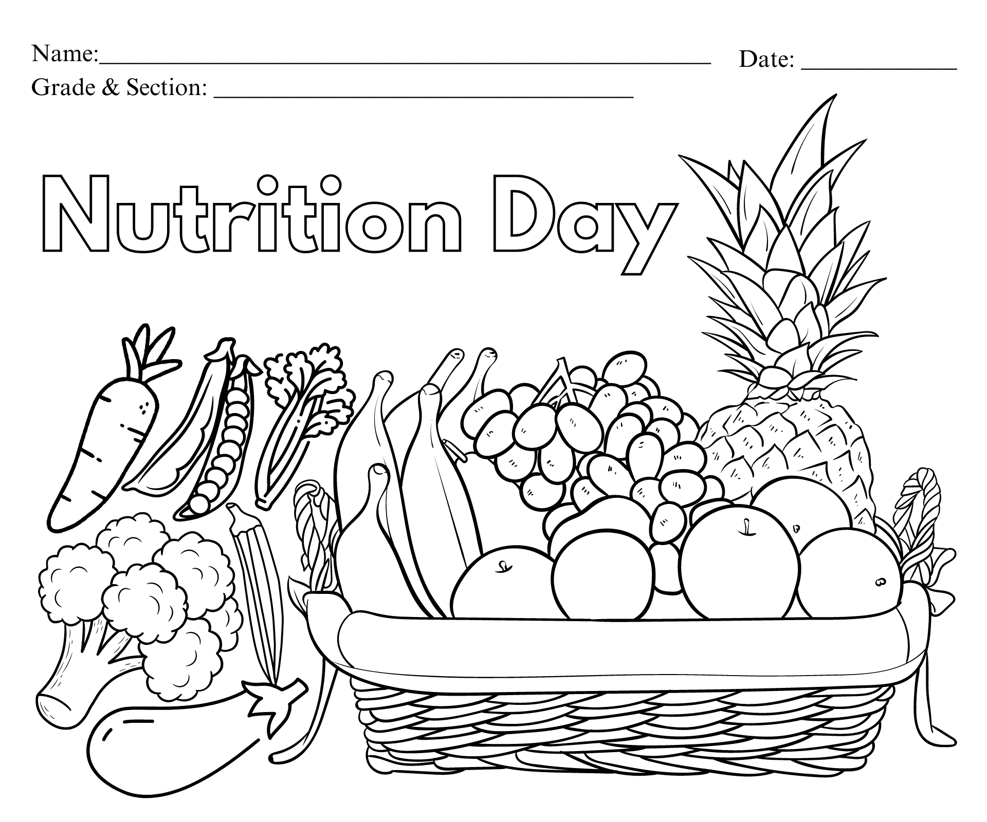 Nutrition Day Coloring By Rleobia Raket PH