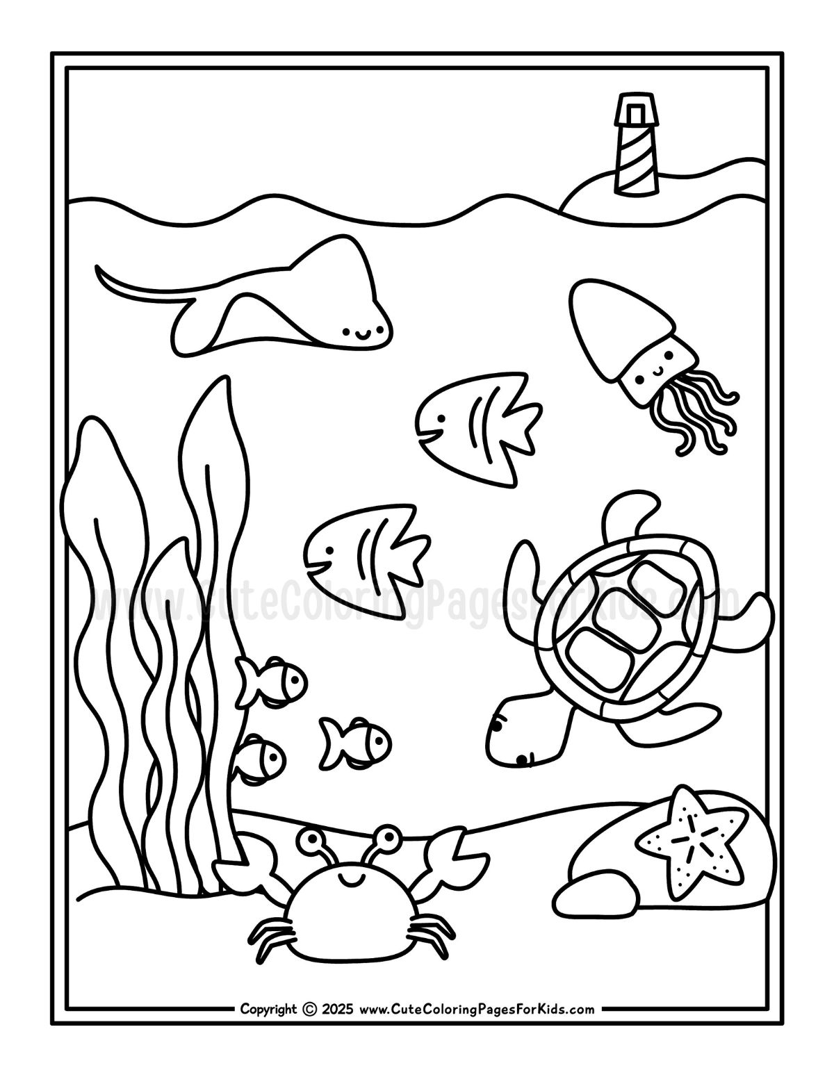 Ocean Coloring Pages Free PDF Printables Cute Coloring Pages For Kids