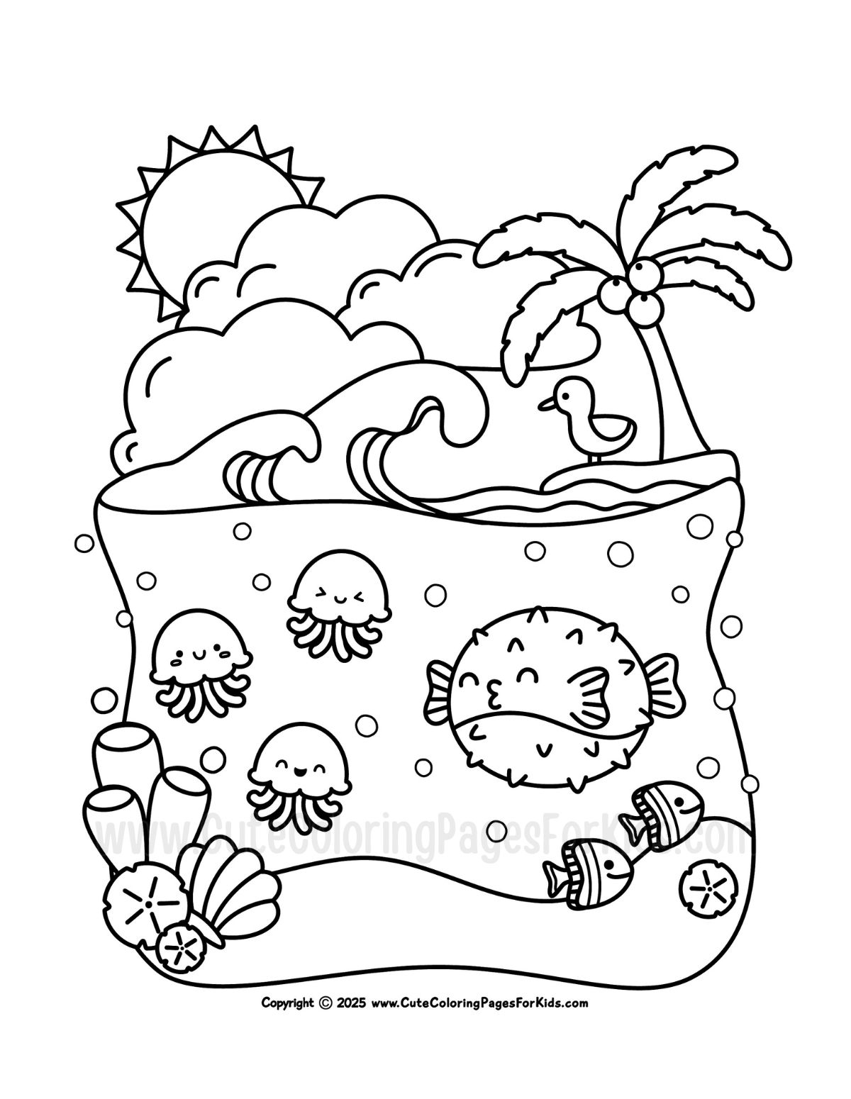 Ocean Coloring Pages Free PDF Printables Cute Coloring Pages For Kids