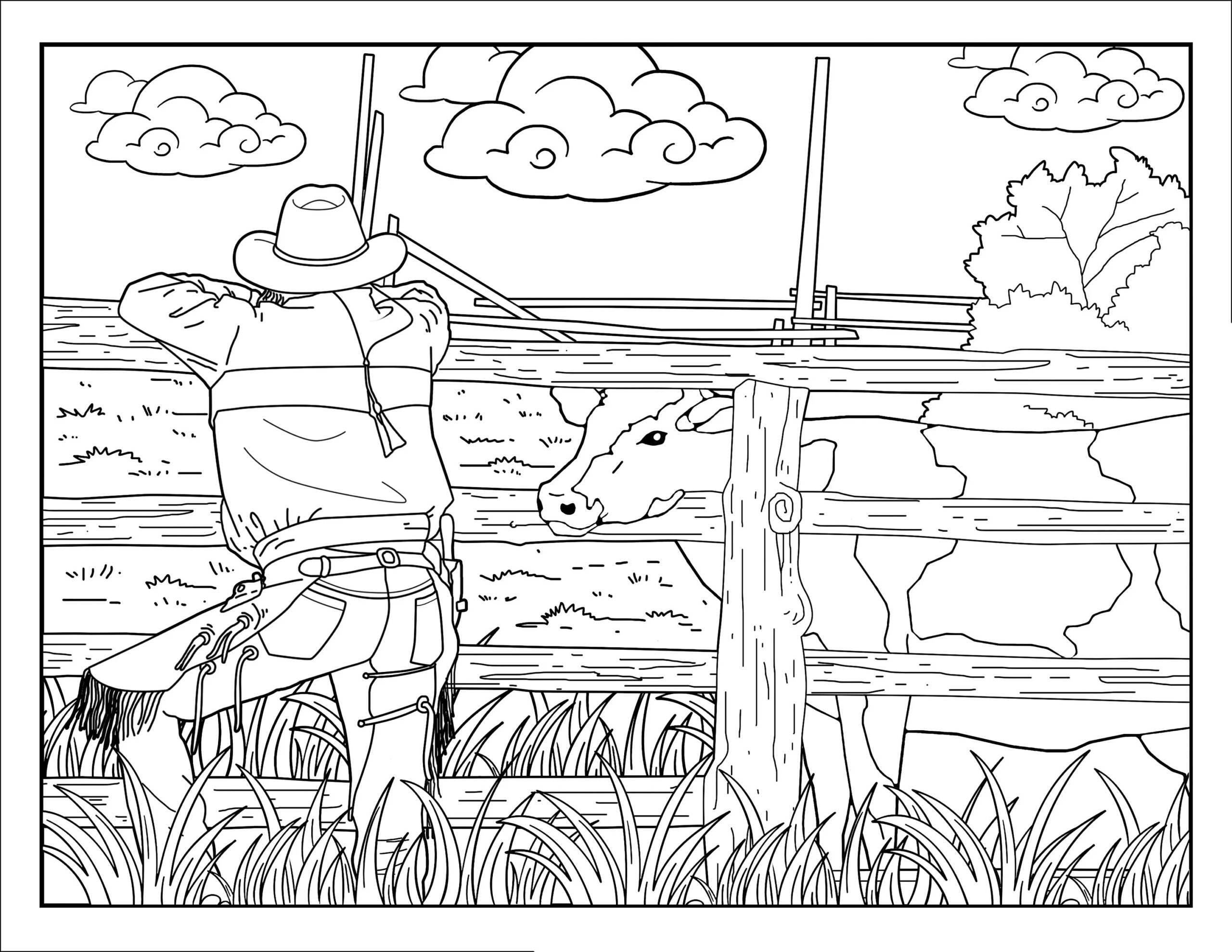 Old West Coloring Pages For Adults 4 Printable Coloring Page Instant Download PDF Etsy Finland